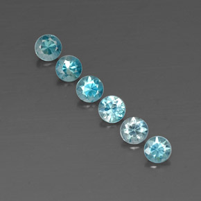 캐럿 천연 블루 지르콘 보석, 라운드 컷, 4.43 mm, VVS-VS