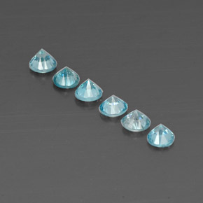 캐럿 천연 블루 지르콘 보석, 라운드 컷, 4.43 mm, VVS-VS