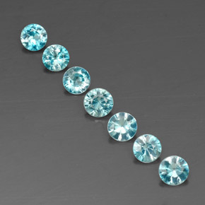 캐럿 천연 블루 지르콘 보석, 라운드 컷, 4.45 mm, VVS-VS