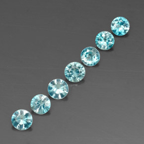 캐럿 천연 블루 지르콘 보석, 라운드 컷, 4.45 mm, VVS-VS