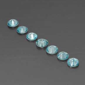 캐럿 천연 블루 지르콘 보석, 라운드 컷, 4.45 mm, VVS-VS