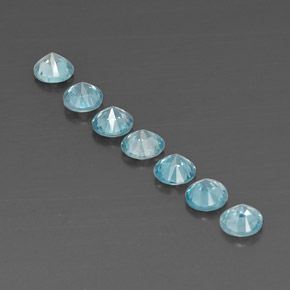 캐럿 천연 블루 지르콘 보석, 라운드 컷, 4.74 mm, VVS-VS