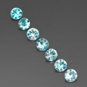 캐럿 천연 블루 지르콘 보석, 라운드 컷, 4.64 mm, VVS-VS