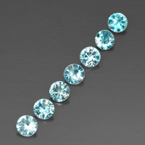 캐럿 천연 블루 지르콘 보석, 라운드 컷, 4.64 mm, VVS-VS