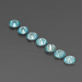캐럿 천연 블루 지르콘 보석, 라운드 컷, 4.64 mm, VVS-VS