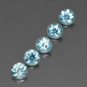 2.81캐럿 천연 Maya Blue  지르콘 보석, 라운드 컷, 4.61 mm, VVS-VS