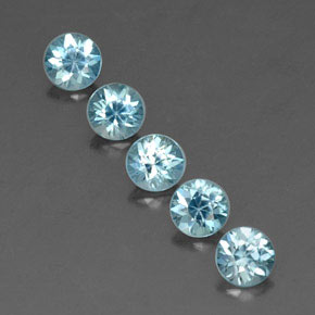 2.81캐럿 천연 Maya Blue  지르콘 보석, 라운드 컷, 4.61 mm, VVS-VS