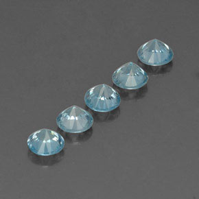 2.81캐럿 천연 Maya Blue  지르콘 보석, 라운드 컷, 4.61 mm, VVS-VS