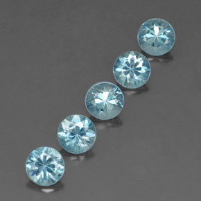 캐럿 천연 블루 지르콘 보석, 라운드 컷, 4.70 mm, VVS-VS