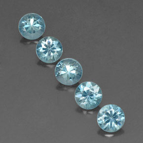 캐럿 천연 블루 지르콘 보석, 라운드 컷, 4.70 mm, VVS-VS