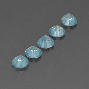 캐럿 천연 블루 지르콘 보석, 라운드 컷, 4.70 mm, VVS-VS
