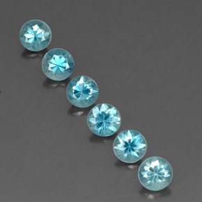 캐럿 천연 블루 지르콘 보석, 라운드 컷, 4.41 mm, VVS-VS