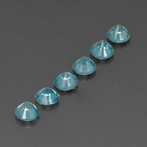 캐럿 천연 블루 지르콘 보석, 라운드 컷, 4.41 mm, VVS-VS