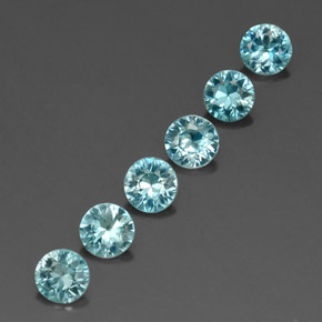 캐럿 천연 블루 지르콘 보석, 라운드 컷, 4.52 mm, VVS-VS