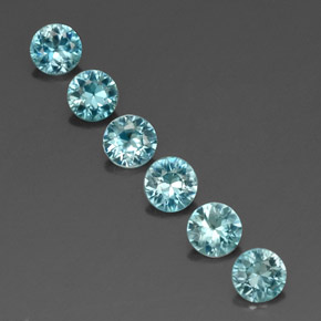 캐럿 천연 블루 지르콘 보석, 라운드 컷, 4.52 mm, VVS-VS