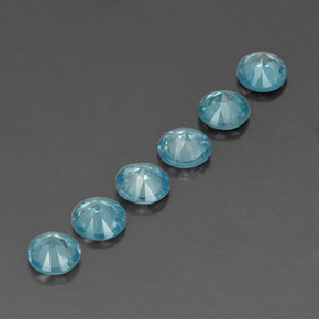 캐럿 천연 블루 지르콘 보석, 라운드 컷, 4.52 mm, VVS-VS