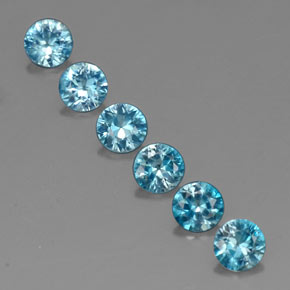 캐럿 천연 블루 지르콘 보석, 라운드 컷, 4.67 mm, VVS-VS
