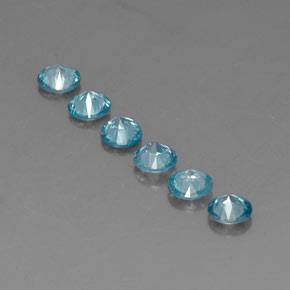 캐럿 천연 블루 지르콘 보석, 라운드 컷, 4.52 mm, VVS-VS
