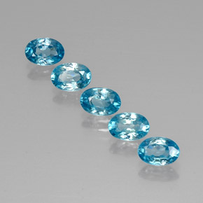 3.76캐럿 천연 블루 지르콘 보석, 타원형 컷, 6.1×4.2 mm, VVS