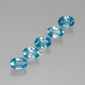 3.76캐럿 천연 블루 지르콘 보석, 타원형 컷, 6.1×4.2 mm, VVS