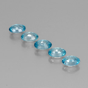 3.76캐럿 천연 블루 지르콘 보석, 타원형 컷, 6.1×4.2 mm, VVS
