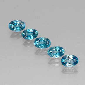 캐럿 천연 블루 지르콘 보석, 타원형 컷, 6×4.2 mm, VVS