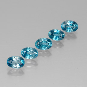 캐럿 천연 블루 지르콘 보석, 타원형 컷, 6×4.2 mm, VVS