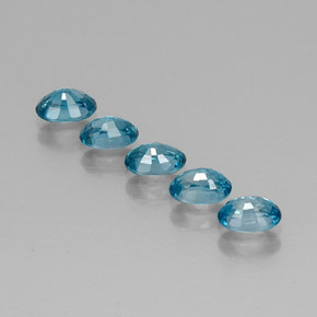 캐럿 천연 블루 지르콘 보석, 타원형 컷, 6×4.2 mm, VVS