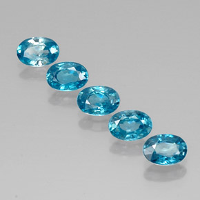 캐럿 천연 블루 지르콘 보석, 타원형 컷, 6×4.2 mm, VVS