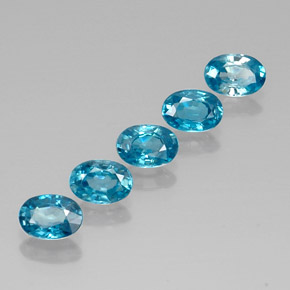 캐럿 천연 블루 지르콘 보석, 타원형 컷, 6×4.2 mm, VVS
