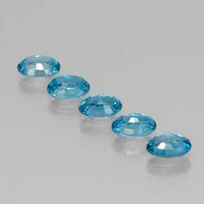 캐럿 천연 블루 지르콘 보석, 타원형 컷, 6×4.2 mm, VVS