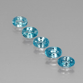 3.57캐럿 천연 미디엄 블루 그린 지르콘 보석, 타원형 컷, 6×4.1 mm, VVS-VS