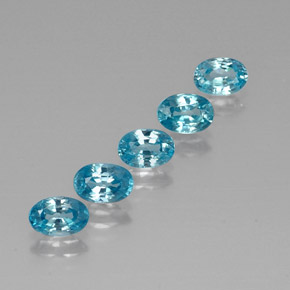 3.57캐럿 천연 미디엄 블루 그린 지르콘 보석, 타원형 컷, 6×4.1 mm, VVS-VS