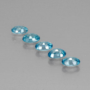 3.57캐럿 천연 미디엄 블루 그린 지르콘 보석, 타원형 컷, 6×4.1 mm, VVS-VS