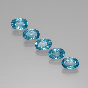캐럿 천연 블루 지르콘 보석, 타원형 컷, 5.9×4.1 mm, VVS-VS