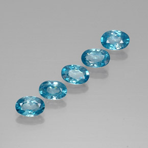 캐럿 천연 블루 지르콘 보석, 타원형 컷, 5.9×4.1 mm, VVS-VS