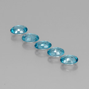 캐럿 천연 블루 지르콘 보석, 타원형 컷, 5.9×4.1 mm, VVS-VS