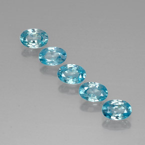 3.30캐럿 천연 블루 지르콘 보석, 타원형 컷, 6×4.1 mm, VVS-VS