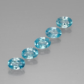 3.30캐럿 천연 블루 지르콘 보석, 타원형 컷, 6×4.1 mm, VVS-VS