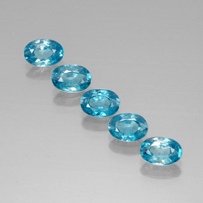 캐럿 천연 블루 지르콘 보석, 타원형 컷, 6×4.2 mm, VVS