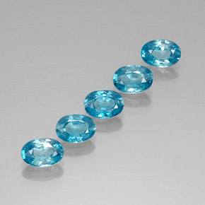 캐럿 천연 블루 지르콘 보석, 타원형 컷, 6×4.2 mm, VVS