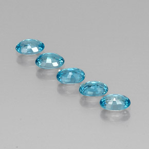 캐럿 천연 블루 지르콘 보석, 타원형 컷, 6×4.2 mm, VVS