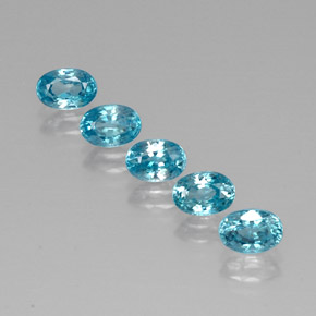 캐럿 천연 블루 지르콘 보석, 타원형 컷, 5.9×4.2 mm, VVS-VS