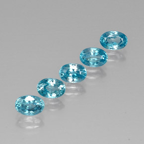 캐럿 천연 블루 지르콘 보석, 타원형 컷, 5.9×4.2 mm, VVS-VS