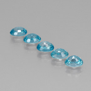캐럿 천연 블루 지르콘 보석, 타원형 컷, 5.9×4.2 mm, VVS-VS