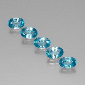 캐럿 천연 블루 지르콘 보석, 타원형 컷, 6.1×4.1 mm, VVS