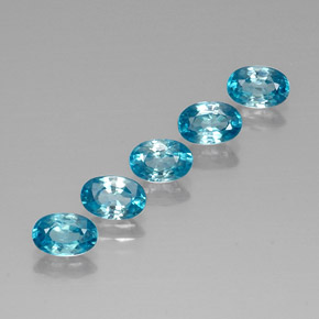 캐럿 천연 블루 지르콘 보석, 타원형 컷, 6.1×4.1 mm, VVS