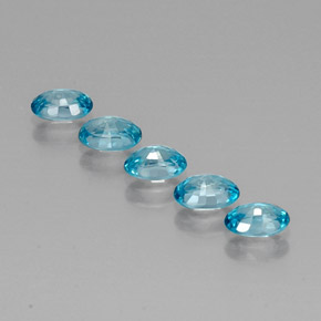 캐럿 천연 블루 지르콘 보석, 타원형 컷, 6.1×4.1 mm, VVS