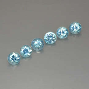 캐럿 천연 블루 지르콘 보석, 라운드 컷, 4.69 mm, VVS-VS