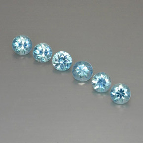 캐럿 천연 블루 지르콘 보석, 라운드 컷, 4.69 mm, VVS-VS